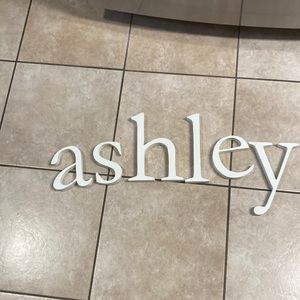 Wood letters spell Ashley in off white